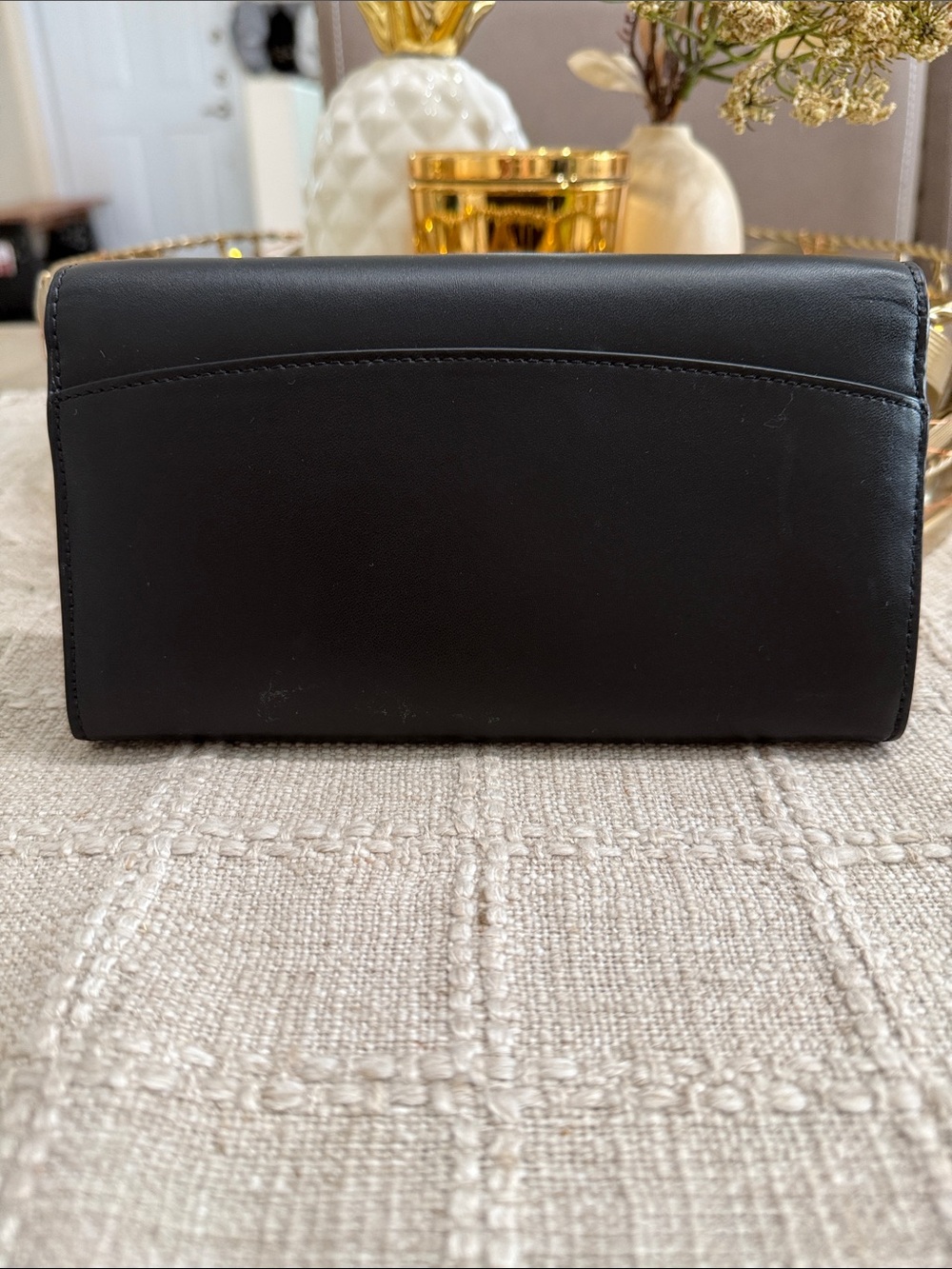 kate spade Black Leather Scallop Flap Crossbody with Gold Chain - Picture 2 of 6